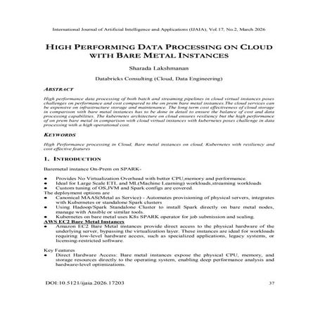 High Performing Data Processing on Cloud with Bare Metal Instances | PDF