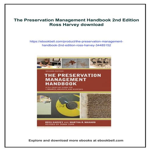 The Preservation Management Handbook 2nd Edition Ross Harvey