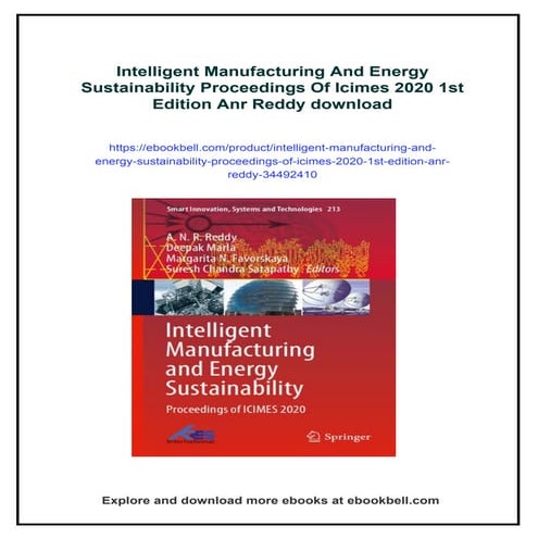 Intelligent Manufacturing And Energy Sustainability Proceedings Of Icimes 202...