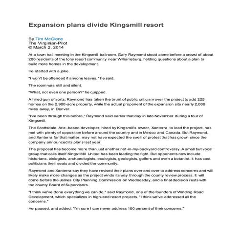 kingsmill story | DOCX