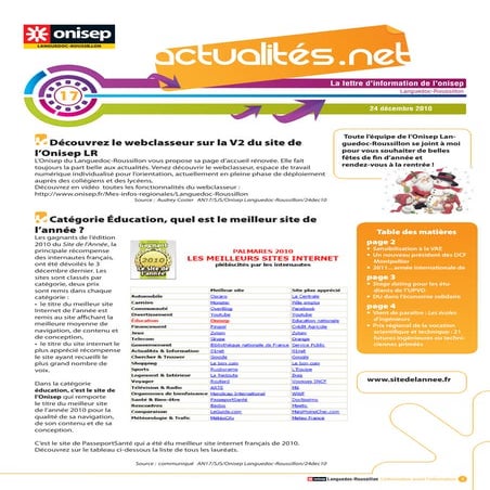 Actualité.net n°17 du 24/12/10