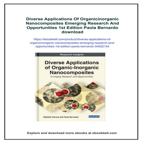 Diverse Applications Of Organicinorganic Nanocomposites Emerging ...