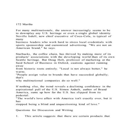 172 Martha For many multinationals, the answer increasingl