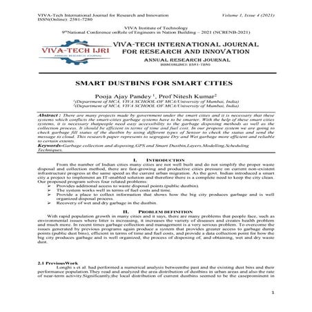 SMART DUSTBINS FOR SMART CITIES