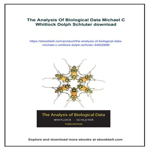 The Analysis Of Biological Data Michael C Whitlock Dolph Schluter
