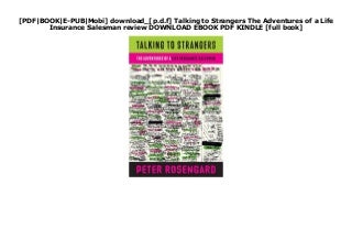 Talking to Strangers The Adventures of a Life Insurance Salesman review