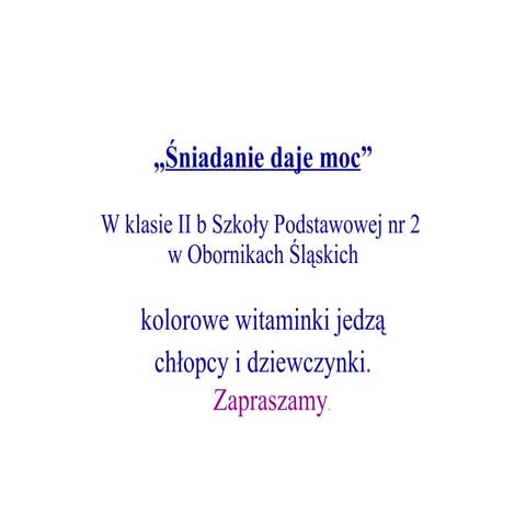 Śniadanie Daje Moc | PPT