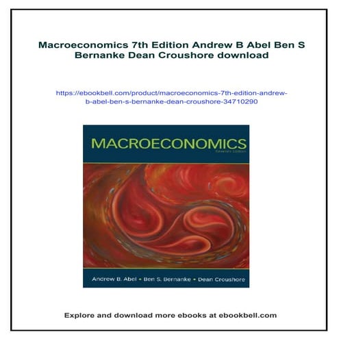 Macroeconomics 7th Edition Andrew B Abel Ben S Bernanke Dean Croushore