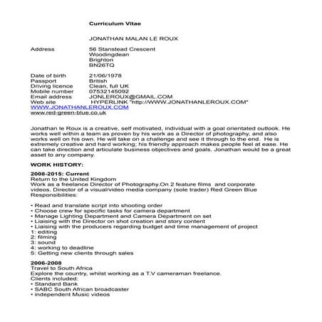 Le Roux CV | PDF