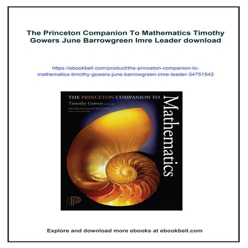 The Princeton Companion To Mathematics Timothy Gowers June Barrowgreen Imre L...