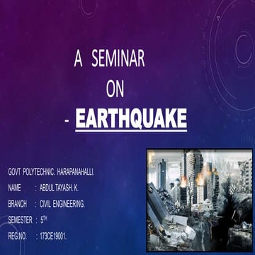 Earthquake -presentation.( Earthquake, Soil Liquification, T- Sunaami, Fire, ...