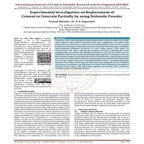 Experimental Investigation on Replacement of Cement in Concrete Partially by ...