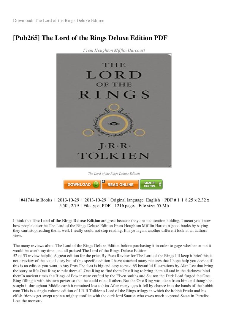 Review The Lord Of The Rings Books Length