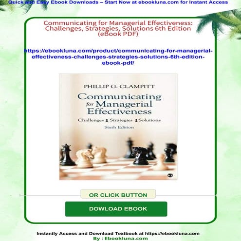 Communicating for Managerial Effectiveness: Challenges, Strategies, Solutions...