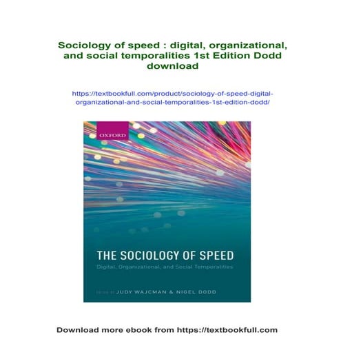 Sociology of speed : digital, organizational, and social temporalities ...