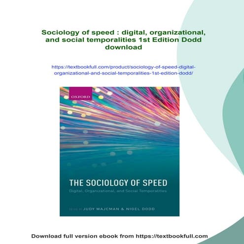 Sociology of speed : digital, organizational, and social temporalities ...