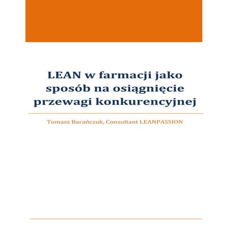 LEAN w farmacji | PDF | Logistics | Business