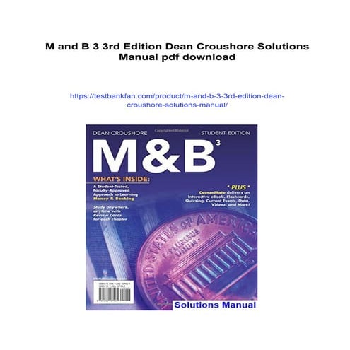 M and B 3 3rd Edition Dean Croushore Solutions Manual