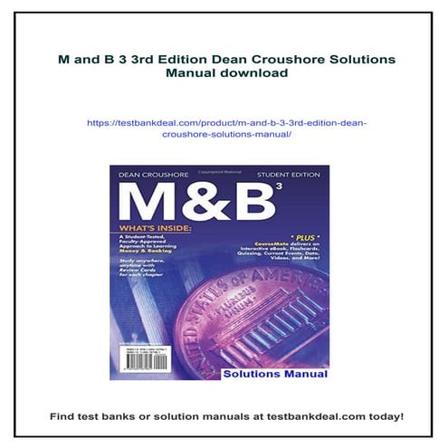 M and B 3 3rd Edition Dean Croushore Solutions Manual