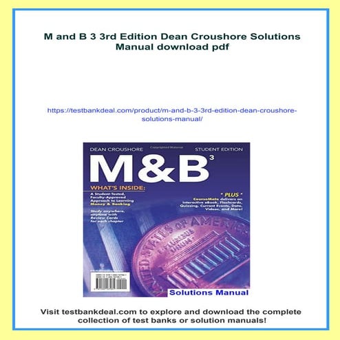 M and B 3 3rd Edition Dean Croushore Solutions Manual
