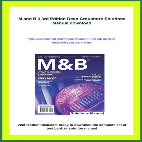M and B 3 3rd Edition Dean Croushore Solutions Manual