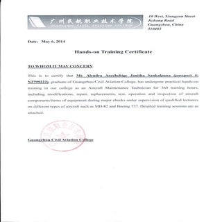 hands-on training certificate
