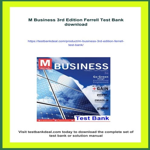 Download full ebook of M Business 3rd Edition Ferrell Test Bank instant downl...
