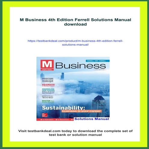 M Business 4th Edition Ferrell Solutions Manual