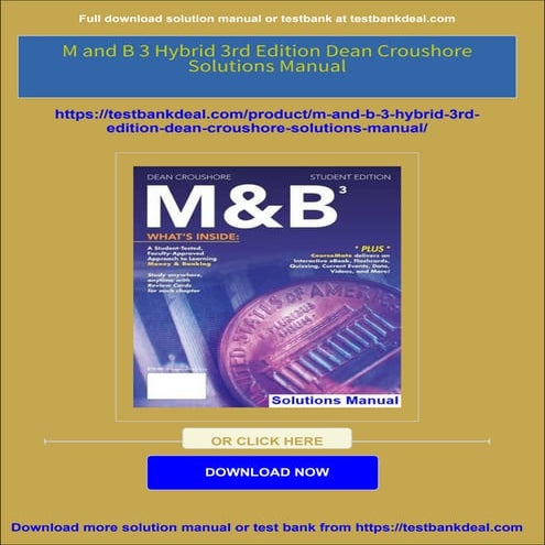 Full Download of M and B 3 Hybrid 3rd Edition Dean Croushore Solutions Manual...