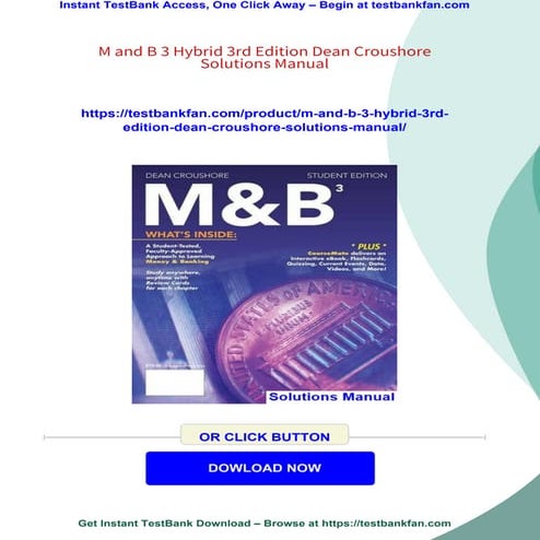 M and B 3 Hybrid 3rd Edition Dean Croushore Solutions Manual