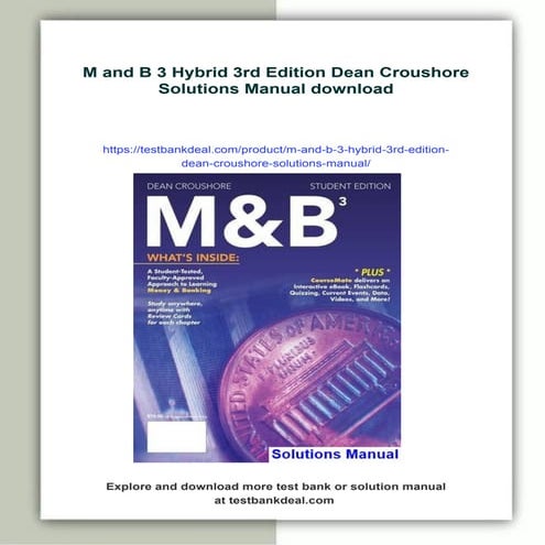 M and B 3 Hybrid 3rd Edition Dean Croushore Solutions Manual