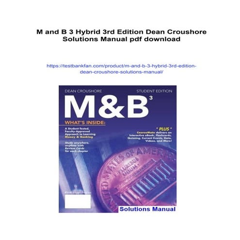 M and B 3 Hybrid 3rd Edition Dean Croushore Solutions Manual