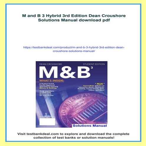 M and B 3 Hybrid 3rd Edition Dean Croushore Solutions Manual