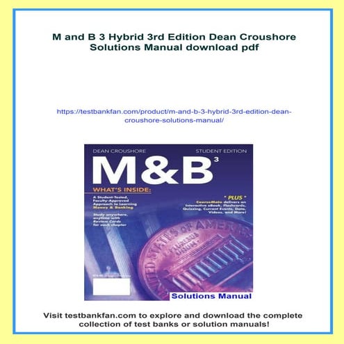 M and B 3 Hybrid 3rd Edition Dean Croushore Solutions Manual