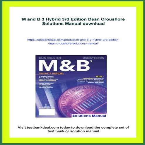 M and B 3 Hybrid 3rd Edition Dean Croushore Solutions Manual
