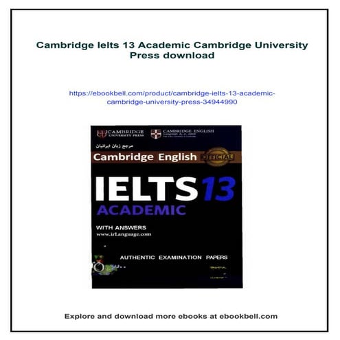 Cambridge Ielts 13 Academic Cambridge University Press
