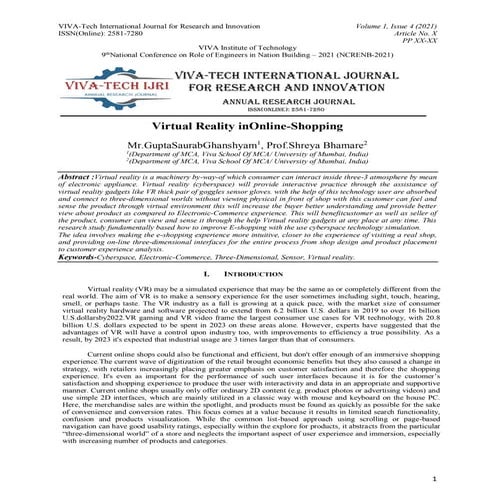 Virtual Reality in Online-Shopping