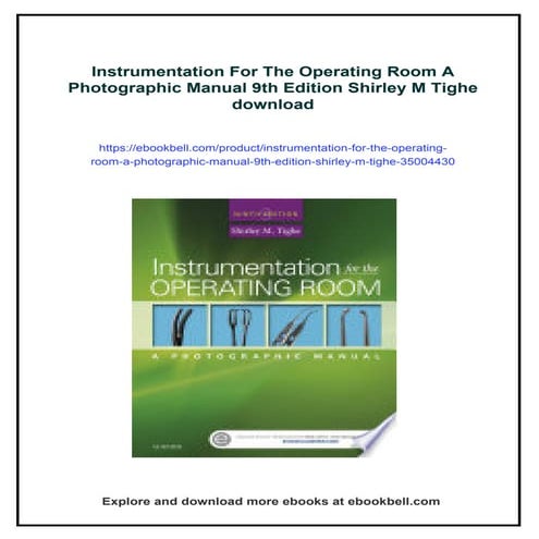 Instrumentation For The Operating Room A Photographic Manual 9th ...