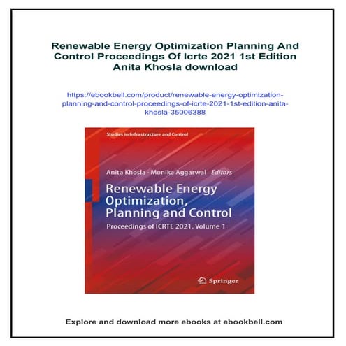 Renewable Energy Optimization Planning And Control Proceedings Of Icrte ...