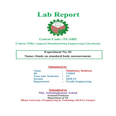 175035 apparel lab 01 asad sir | PDF