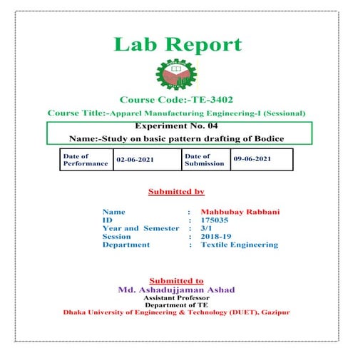 175035 apparel lab 04 asad sir | PDF