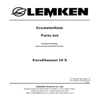  Lemken euro-diamant 10x parts cata...