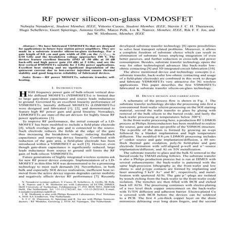EDL2003_RF power silicon-on-glass VDMOSFET