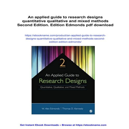 An applied guide to research designs quantitative qualitative and mixed metho...