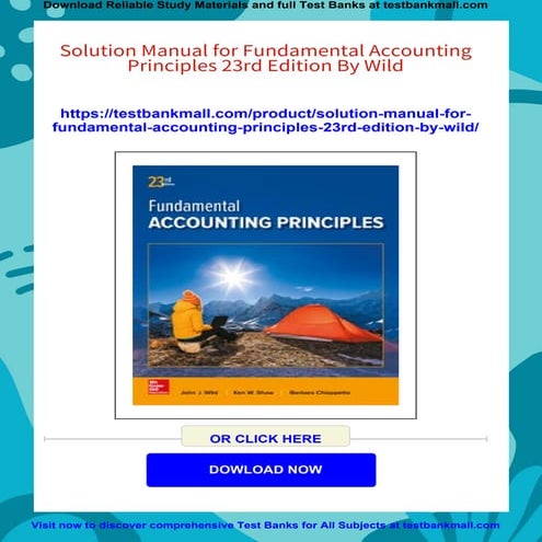 Fundamental Accounting Principles Wild 19th Edition Solutions Manual | PDF
