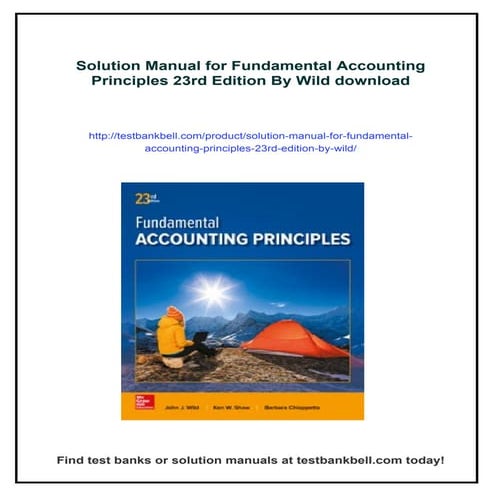Solution Manual for Fundamental Accounting Principles 23rd Edition By ...