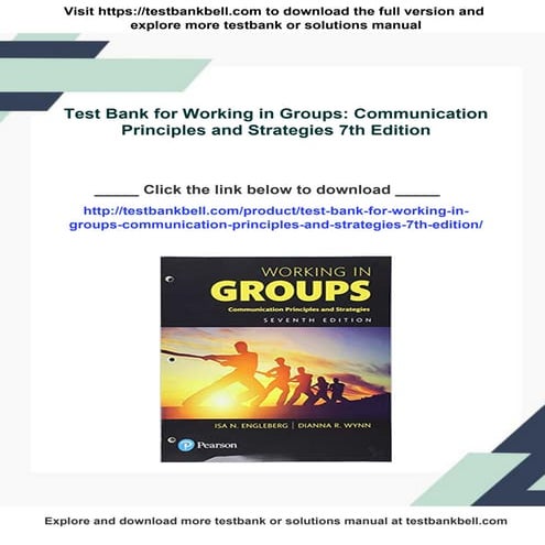Test Bank for Working in Groups: Communication Principles and ...