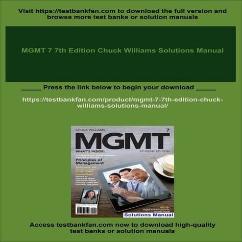 MGMT 7 7th Edition Chuck Williams Solutions Manual