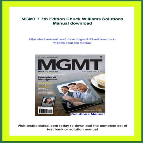 MGMT 7 7th Edition Chuck Williams Solutions Manual