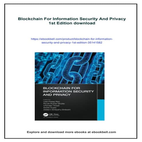 Blockchain For Information Security And Privacy 1st Edition